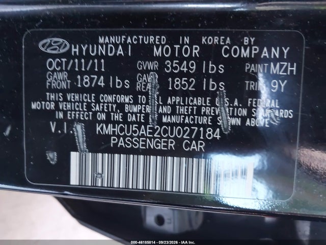 Aukcja sprzedaży 2012 Hyundai Accent Se, vin: KMHCU5AE2CU027184, numer aukcji: 46185814