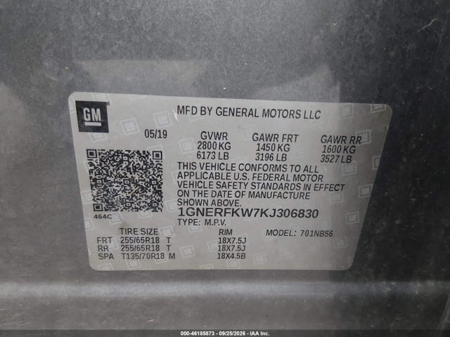 Aukcja sprzedaży 2019 Chevrolet Traverse Ls, vin: 1GNERFKW7KJ306830, numer aukcji: 46185873