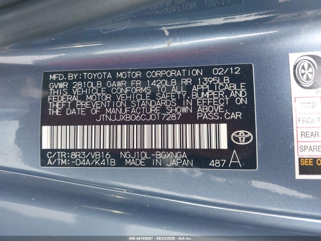Продажа на аукционе авто 2012 Scion Iq, vin: JTNJJXB06CJ017287, номер лота: 46185897