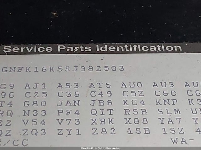 Auction sale of the 1995 Chevrolet Suburban K1500, vin: 1GNFK16K5SJ382503, lot number: 46185911