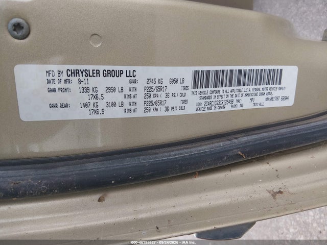 2012 Chrysler Town & Country Touring-l მანქანა იყიდება აუქციონზე, vin: 2C4RC1CG3CR125498, აუქციონის ნომერი: 46185927