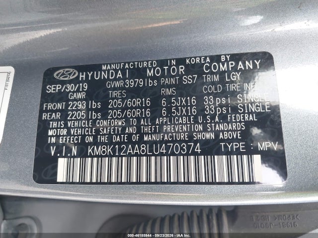 Hyundai Kona Se 2020 KM8K12AA8LU470374 Image 9