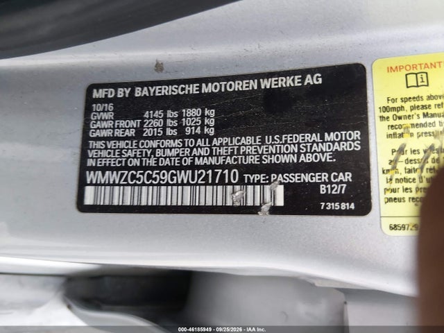 Aukcja sprzedaży 2016 Mini Countryman Cooper S, vin: WMWZC5C59GWU21710, numer aukcji: 46185949