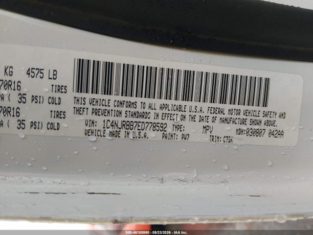 Продаж на аукціоні авто 2014 Jeep Patriot Sport, vin: 1C4NJRBB7ED778592, номер лоту: 46185990