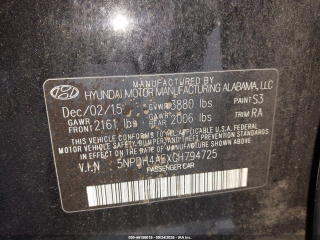 Продаж на аукціоні авто 2016 Hyundai Elantra Se, vin: 5NPDH4AEXGH794725, номер лоту: 46186019