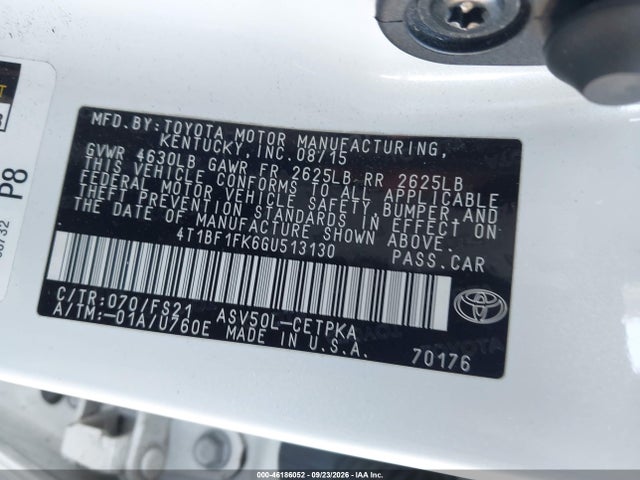 Продажа на аукционе авто 2016 Toyota Camry Se, vin: 4T1BF1FK6GU513130, номер лота: 46186052
