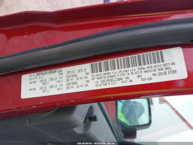46186104 :رقم المزاد ، 1C4PJMFK9CW133840 vin ، 2012 Jeep Liberty Limited Jet Edition مزاد بيع