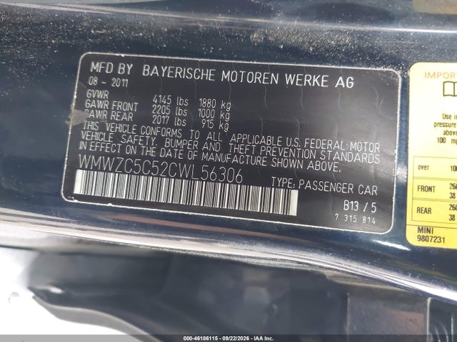 Aukcja sprzedaży 2012 Mini Cooper S Countryman, vin: WMWZC5C52CWL56306, numer aukcji: 46186115
