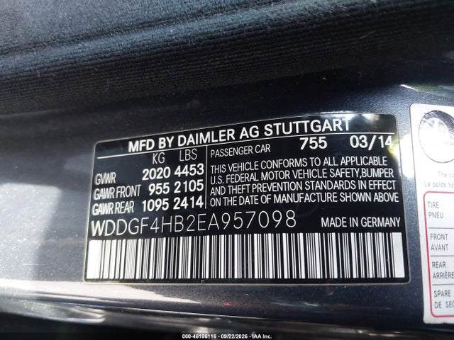 WDDGF4HB2EA957098 Mercedes-Benz C 250 Sport