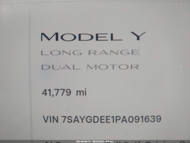 Aukcja sprzedaży 2023 Tesla Modelo Y Awd/long Range Dual Motor All-wheel Drive, vin: 7SAYGDEE1PA091639, numer aukcji: 46186174