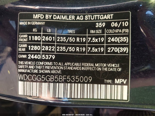 Продаж на аукціоні авто 2011 Mercedes-benz Glk 350, vin: WDCGG5GB5BF535009, номер лоту: 46186187