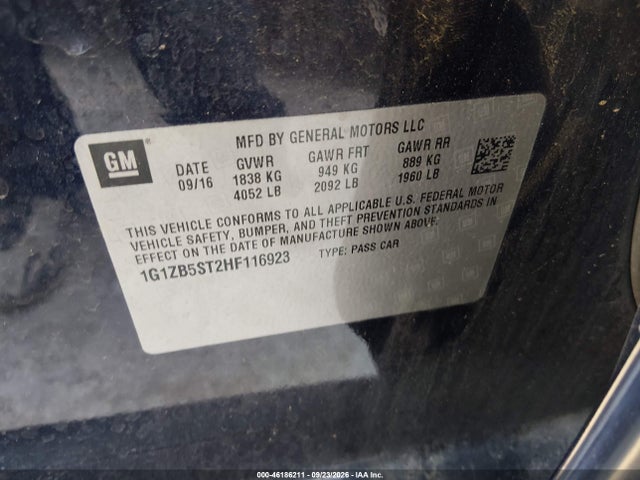 1G1ZB5ST2HF116923 Chevrolet MALIBU LS