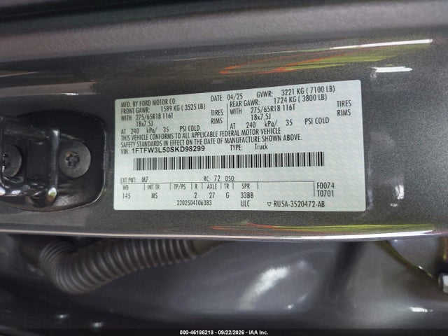 Ford F-150 Xlt 2025 1FTFW3L50SKD98299 Image 9