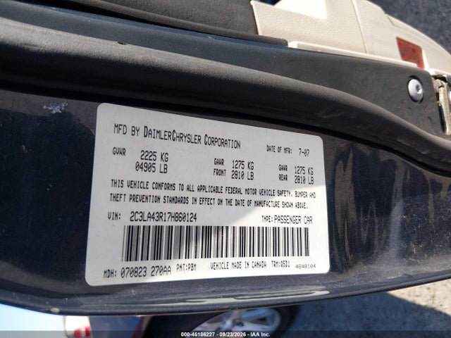 Aukcja sprzedaży 2007 Chrysler 300, vin: 2C3LA43R17H860124, numer aukcji: 46186227