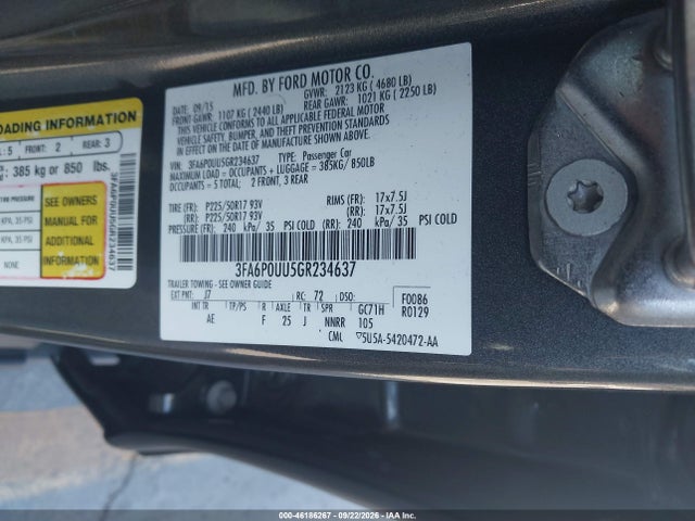 Ford Fusion Hybrid S 2016 3FA6P0UU5GR234637 Image 9