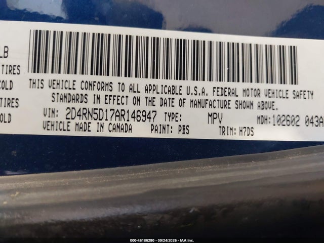 Aukcja sprzedaży 2010 Dodge Grand Caravan Sxt, vin: 2D4RN5D17AR146947, numer aukcji: 46186280