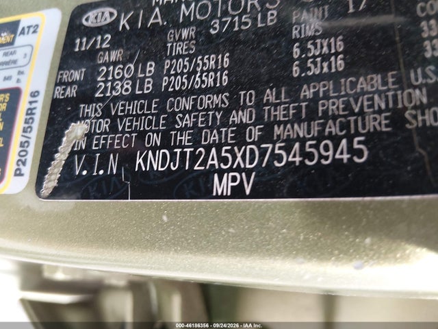 Продаж на аукціоні авто 2013 Kia Soul, vin: KNDJT2A5XD7545945, номер лоту: 46186356
