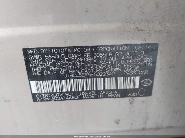 Продажа на аукционе авто 2014 Lexus Ls 460, vin: JTHCL5EF5E5022342, номер лота: 46186365