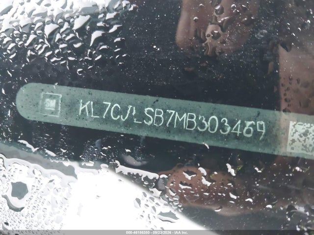 46186380 :رقم المزاد ، KL7CJLSB7MB303469 vin ، 2021 Chevrolet Trax Fwd Lt مزاد بيع