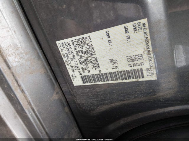 Aukcja sprzedaży 2017 Nissan Altima 2.5 Sr, vin: 1N4AL3AP0HC128389, numer aukcji: 46186435