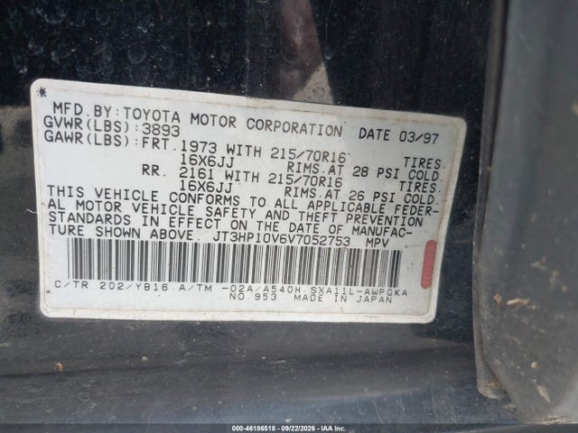 46186518 :رقم المزاد ، JT3HP10V6V7052753 vin ، 1997 Toyota Rav4 مزاد بيع