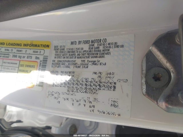 Продажа на аукционе авто 2016 Lincoln Mkz, vin: 3LN6L2G95GR610547, номер лота: 46186527