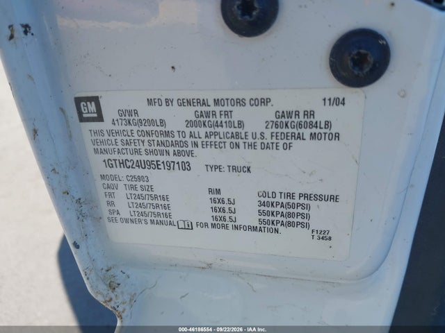 Aukcja sprzedaży 2005 Gmc Sierra 2500hd Work Truck, vin: 1GTHC24U95E197103, numer aukcji: 46186554