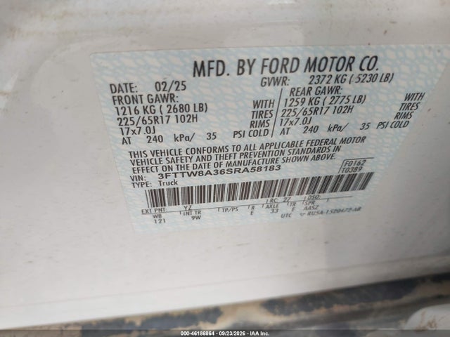 Продаж на аукціоні авто 2025 Ford Maverick Xl, vin: 3FTTW8A36SRA58183, номер лоту: 46186864