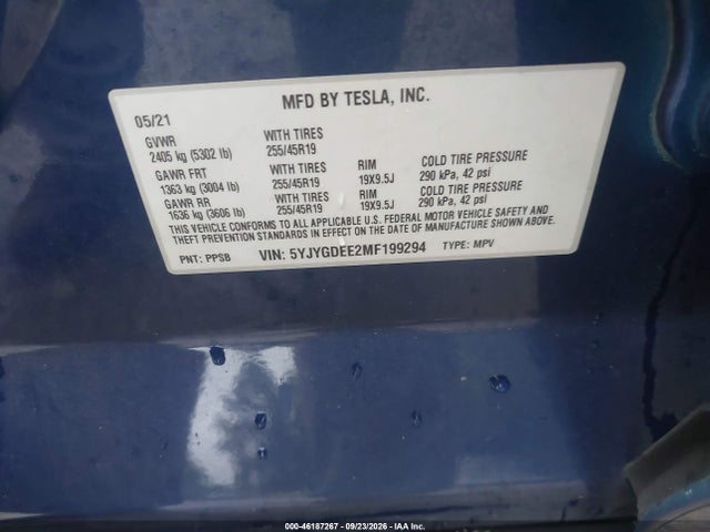 5YJYGDEE2MF199294 Tesla Model Y Long Range Dual Motor All-wheel Drive