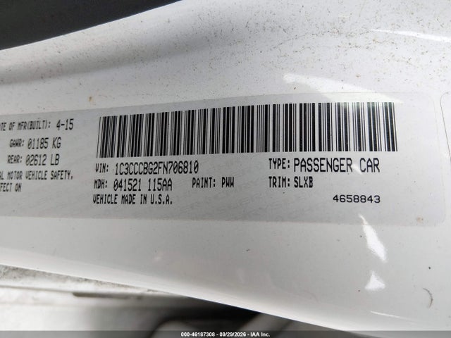 Aukcja sprzedaży 2015 Chrysler 200 S, vin: 1C3CCCBG2FN706810, numer aukcji: 46187308