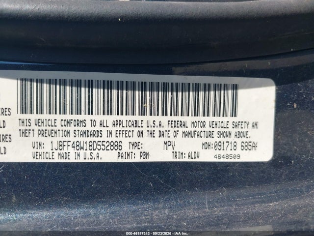 46187342 :رقم المزاد ، 1J8FF48W18D552886 vin ، 2008 Jeep Patriot Limited مزاد بيع