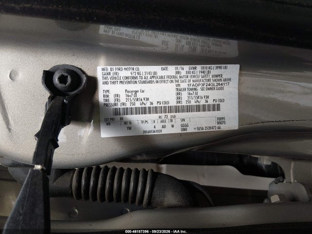 Продаж на аукціоні авто 2016 Ford Focus Se, vin: 1FADP3F24GL264117, номер лоту: 46187396