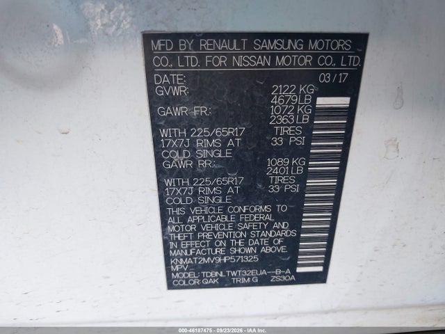 Nissan ROGUE SV 2017 KNMAT2MV9HP571325 Image 9