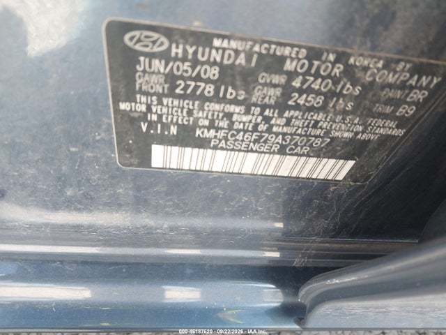 Aukcja sprzedaży 2009 Hyundai Azera Limited, vin: KMHFC46F79A370787, numer aukcji: 46187620