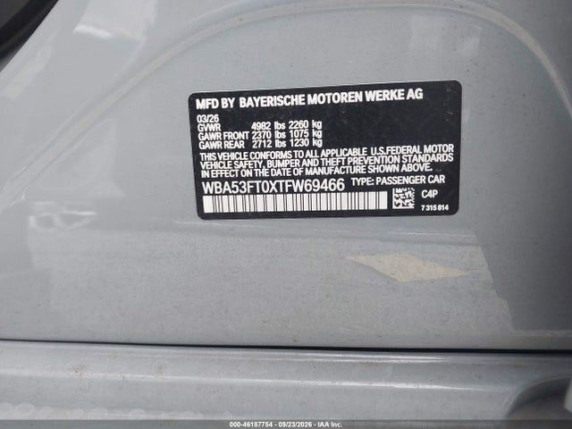 Aukcja sprzedaży 2026 Bmw M340i, vin: WBA53FT0XTFW69466, numer aukcji: 46187754