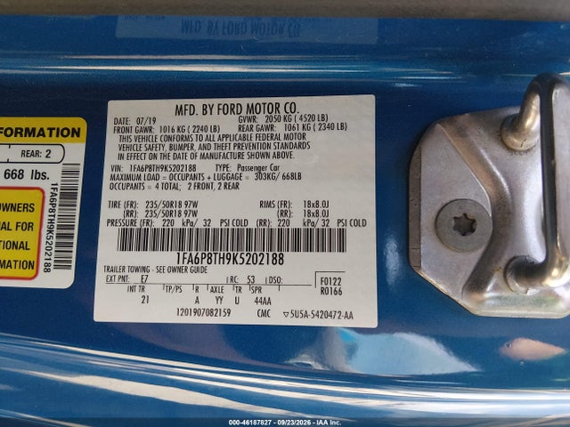 1FA6P8TH9K5202188 Ford Mustang Ecoboost
