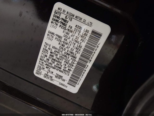 Aukcja sprzedaży 2015 Nissan Rogue Select S, vin: JN8AS5MT4FW667213, numer aukcji: 46187868