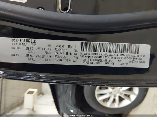 Продаж на аукціоні авто 2016 Dodge Journey Sxt, vin: 3C4PDDBG6GT101030, номер лоту: 46187914