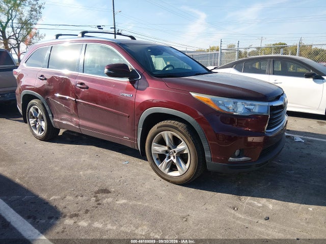 46188089 :رقم المزاد ، 5TDDCRFH2GS014161 vin ، 2016 Toyota Highlander Hybrid Limited Platinum مزاد بيع