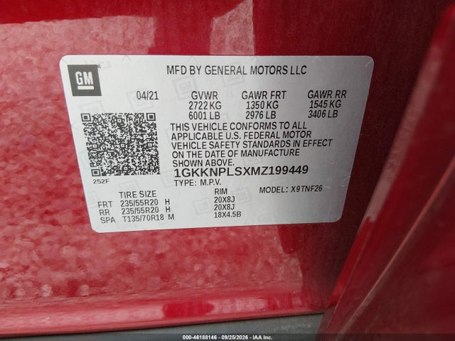 Продажа на аукционе авто 2021 Gmc Acadia Fwd Denali, vin: 1GKKNPLSXMZ199449, номер лота: 46188146
