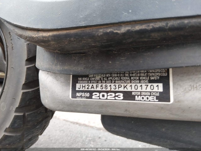 2023 Honda Nps50 მანქანა იყიდება აუქციონზე, vin: JH2AF5813PK101701, აუქციონის ნომერი: 46188152