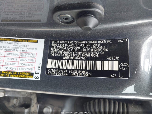 Aukcja sprzedaży 2018 Toyota C-hr Xle, vin: NMTKHMBX1JR021407, numer aukcji: 46188160