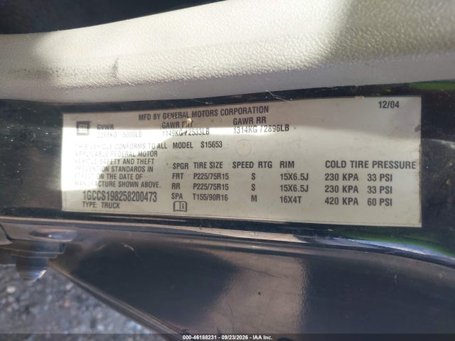 Aukcja sprzedaży 2005 Chevrolet Colorado, vin: 1GCCS198258200473, numer aukcji: 46188231