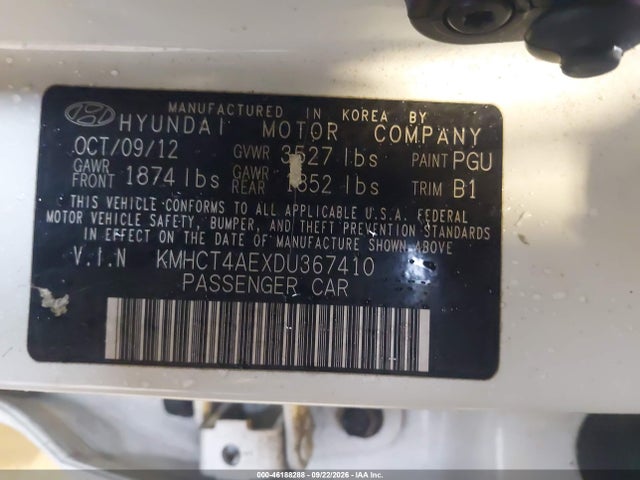 Aukcja sprzedaży 2013 Hyundai Accent Gls, vin: KMHCT4AEXDU367410, numer aukcji: 46188288