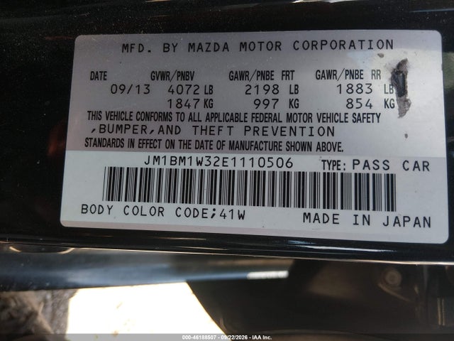 Aukcja sprzedaży 2014 Mazda Mazda3 S Grand Touring, vin: JM1BM1W32E1110506, numer aukcji: 46188507