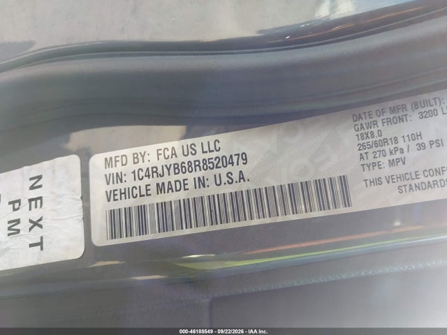Продажа на аукционе авто 2024 Jeep Grand Cherokee 4xe, vin: 1C4RJYB68R8520479, номер лота: 46188549