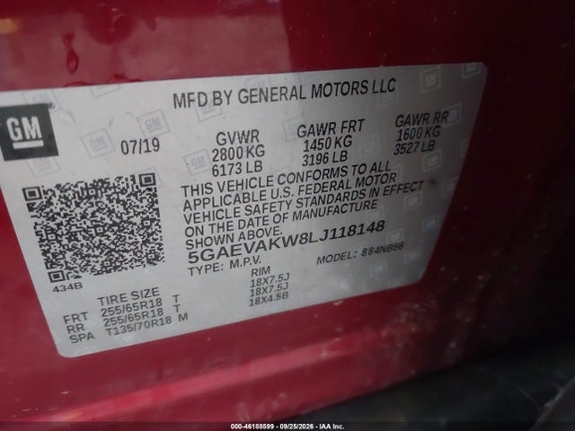 Продаж на аукціоні авто 2020 Buick Enclave Awd Essence, vin: 5GAEVAKW8LJ118148, номер лоту: 46188599