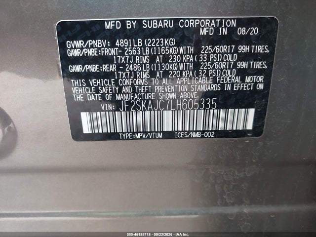 Subaru Forester Premium 2020 JF2SKAJC7LH605335 Image 9