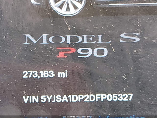 46188722 :رقم المزاد ، 5YJSA1DP2DFP05327 vin ، 2013 Tesla Model S Performance مزاد بيع