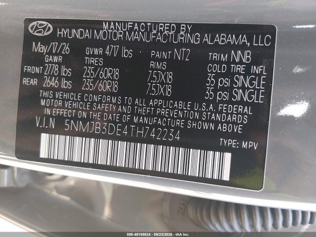 Hyundai TUCSON SEL 2026 5NMJB3DE4TH742234 Image 9